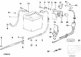 BATTERY CABLE(BATTERY REAR) diagram for BMW 3 Series E36 320i