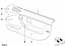 INDIV. DOOR TRIM PANEL,AIRBAG,PART.LEATH diagram for BMW Z3 E36 3.0i