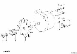 Zusatzgenerator/Einzelteile diagram for BMW 7 Series E32 750iL