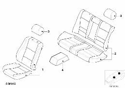 Housse de siège en peau d'agneau diagram for BMW 5 Series E39 525td