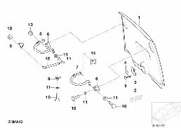 Pieces de hardtop : abattant arriere diagram for BMW 5 Series E39 525td