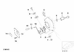 Pièces dét. capot, volets/sys. fermet. diagram for BMW 5 Series E39 525td