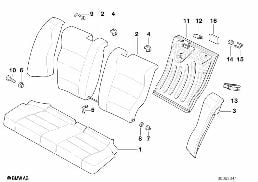 SEAT,REAR,CUSHION&COVER, THROUGH-LOADING diagram for BMW 3 Series E36 318is