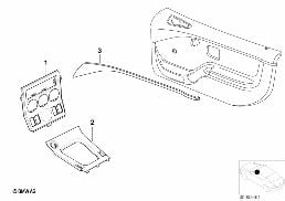 ชุดฯเพิ่ม,คิ้วตกแต่งภายในโครเมียมแบบด้าน diagram for BMW Z3 E36 2.8