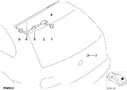 ชิ้นส่วนแยก,ระบบล้างทำความสะอาดกระจกหลัง diagram for BMW X5 E53 4.6is