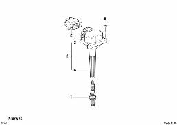 IGTN. COIL/SPARKPLUG CONNECTOR/SPARKPLUG diagram for BMW 7 Series E38 740i