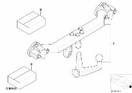 Dodatečná sada tažné zařízení odnímatel. diagram for BMW X5 E53 4.4i
