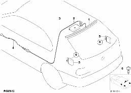 SINGLE PARTS F REAR WINDOW ANTENNA diagram for BMW X5 E53 4.8is