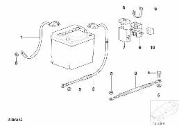 Cabo da bateria (bateria atrás) diagram for BMW 3 Series E36 318is