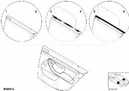 Revetement porte cuir/airbag individ. ar diagram for BMW 5 Series E39 525td