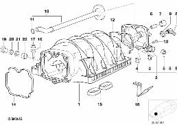 Dispositif d'admission diagram for BMW 7 Series E38 735iL