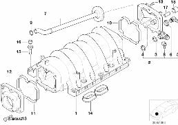 Dispositif d'admission diagram for BMW 7 Series E38 735iL
