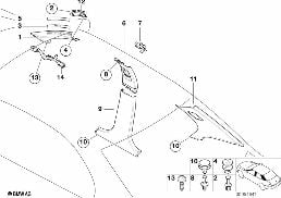 TRIM PANEL A- / B- / C-COLUMN diagram for BMW 3 Series E46 318i