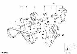 AIR COND.COMPRESSOR-SUPPORTING BRACKET diagram for BMW 3 Series E36 323i