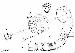 Dynamo afzonderlijke onderdelen 100A diagram for BMW 5 Series E34 540i