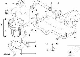 Sniž. emisí ve výfuk. plynech-vzd. čerp. diagram for BMW X5 E53 4.6is