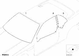 글레이징 diagram for BMW 3 Series E46 318Ci