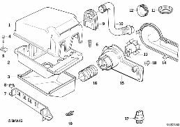 Coffret de boîtiers de commande diagram for BMW 5 Series E34 525i