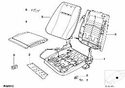 BMW SPORTS SEAT UPHOLSTERY PARTS diagram for BMW 5 Series E28 525i
