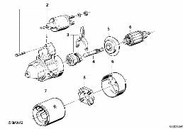 Démarreur éléments 2,2 kW diagram for BMW 5 Series E39 525td