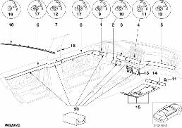 FINE WOOD TRIM, NUTWOOD WITH INLAY diagram for BMW 7 Series E38 735iL