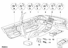 Исполн.из цен.п.дер.,орех с зерк.блеском diagram for BMW 7 Series E38 750iLS