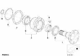 DRIVE FLANGE SUSPENSION/GASKET diagram for BMW 3 Series E30 325i