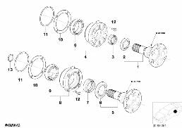 DRIVE FLANGE SUSPENSION/GASKET diagram for BMW 3 Series E30 318i