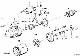 Rozrusznik pojedyncze części 1,7kW diagram for BMW 5 Series E34 535i