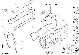 Verkleidung Heckklappe diagram for BMW 3 Series E46 316i