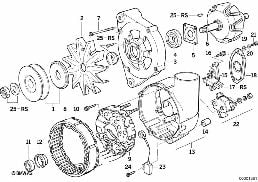 ALTERNATOR PARTS 140A diagram for BMW 7 Series E32 735i