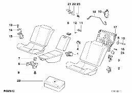 SINGLE PARTS FOR FOLD-DOWN BACKREST diagram for BMW 8 Series E31 850Ci
