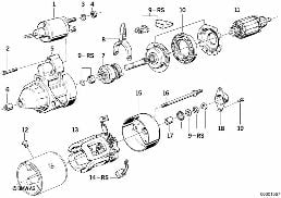 Starter Einzelteile 2,2kW diagram for BMW 7 Series E32 750iL