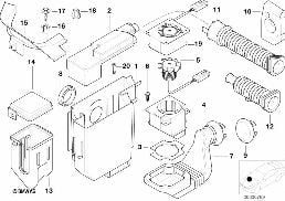 Skříň řídicí jednotky diagram for BMW Z3 E36 1.9