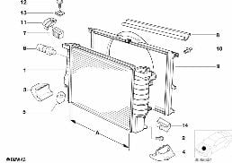 RADIATOR/FRAME diagram for BMW 5 Series E39 540iP