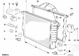 RADIATOR/FRAME diagram for BMW 8 Series E31 850Ci