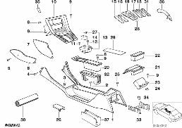 Middenconsole diagram for BMW 8 Series E31 850Ci