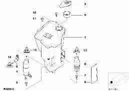 HEAD LAMP CLEANING DEVICE CONTAINER diagram for BMW 3 Series E46 318i