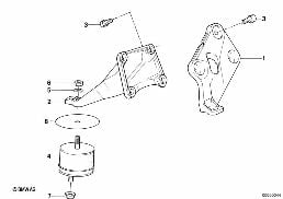 Suspension moteur - silentbloc moteur diagram for BMW 5 Series E34 520i