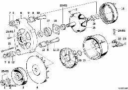 ALTERNATOR PARTS 65A diagram for BMW 3 Series E30 320i