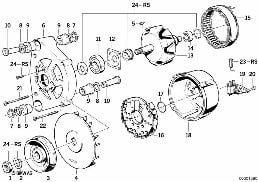ALTERNATOR, INDIVIDUAL PARTS 80A diagram for BMW 3 Series E30 325e