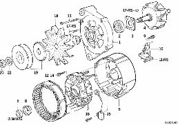 ALTERNATOR, INDIVIDUAL PARTS 80A diagram for BMW 3 Series E30 325e