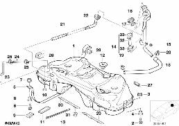 METAL FUEL TANK diagram for BMW 7 Series E38 740i