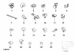 Pièces de fixation de faisceau de câbles diagram for BMW 5 Series E39 525td