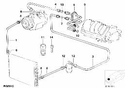 COOLANT LINES diagram for BMW 3 Series E36 316i 1.6