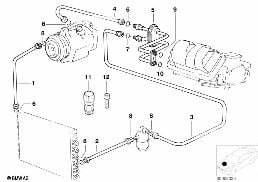COOLANT LINES diagram for BMW 3 Series E36 316i 1.6
