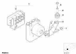 Agr. hydr. ASC/sterownik/Mocowanie diagram for BMW 5 Series E39 520d