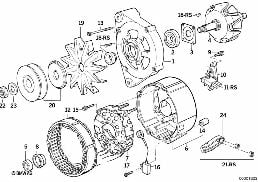 发电机零件 90A diagram for BMW 3 Series E36 318i