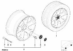 BMW LA WHEEL, V SPOKE 63 diagram for BMW X5 E53 3.0d