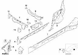 SINGLE COMPONENTS FOR BODY-SIDE FRAME diagram for BMW 3 Series E46 323Ci
